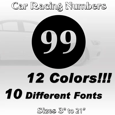 ORACAL VINYL 2 pack Racing Car numbers circle door custom number rally sport die-cut decal V2