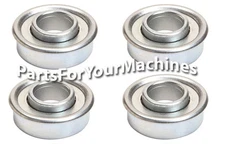 4 FLANGE BALL BEARINGS, 1-1/8" OD x 1/2" ID, REPL CRAFTSMAN 917.377240