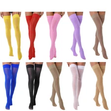 Women Sheer Thigh-High Stockings Hold Up Stockings Over Knee Pantyhose Socks