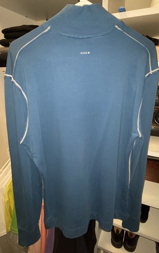 Hugo Boss Men’s Size Medium Half Zip Up Pullover Sweater Blue S - Picture 2 of 4
