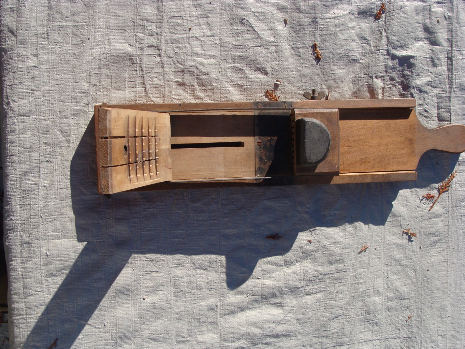 Antique wooden slicer sauerkraut mandoline cutter primitive apple