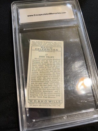 Wills Radio Celebrities 2nd Series #21 John Tilley Cigarette Card Graded Slabbed - Picture 4 of 4