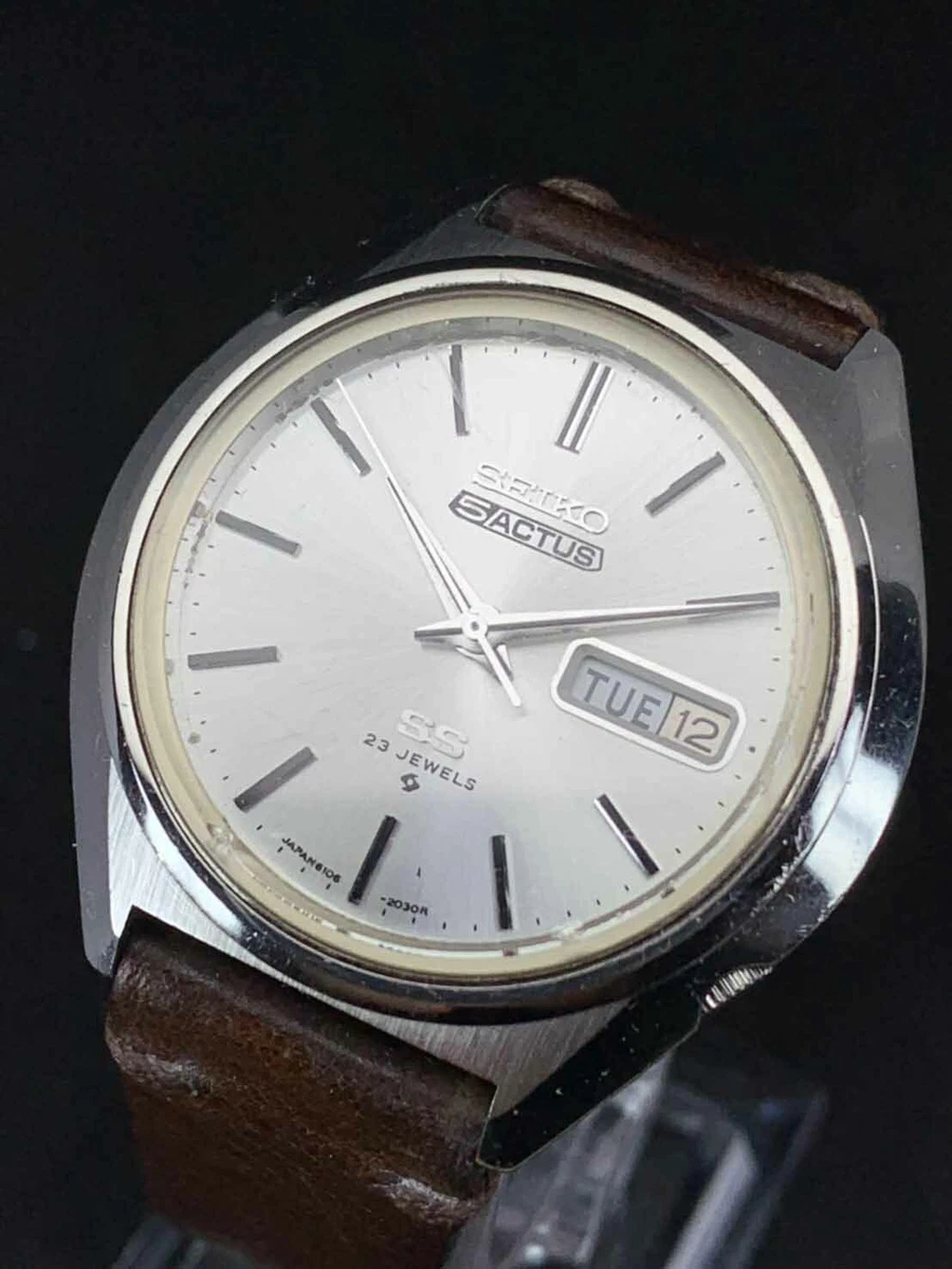 SEIKO 5 ACTUS SS 23JEWELS 6106 7580 Self Winding Wrist Watch Japan