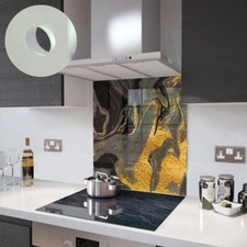 Glass Splashbacks Black Gold Glass and Accessories - Made By Premier Range