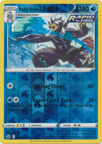 Pokemon - Rapid Strike Urshifu - 044/198 - Rev.Holo Rare - Chilling Reign - NM/M