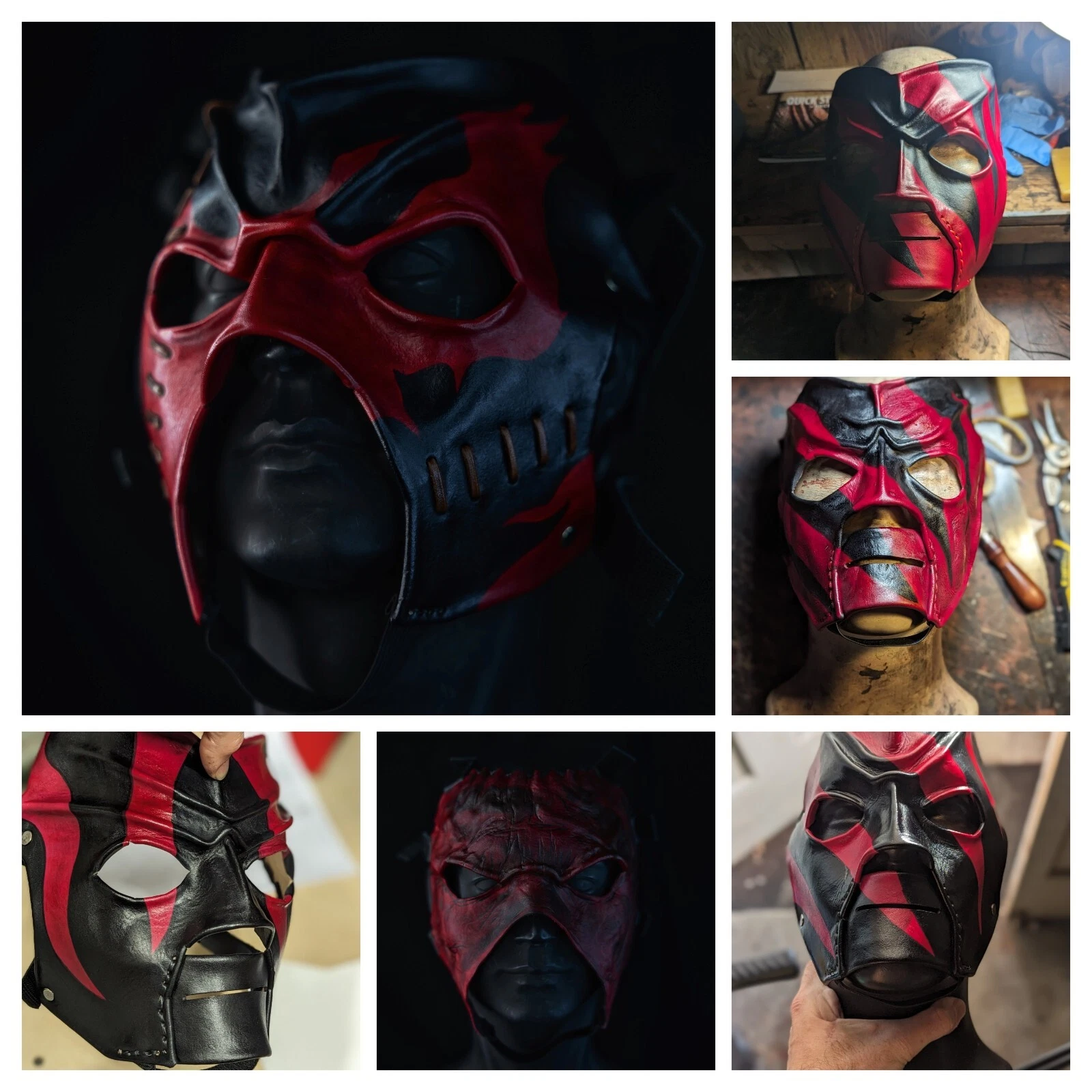 WWE Kane Wrestling 5 Mask Set Custom * made to order*