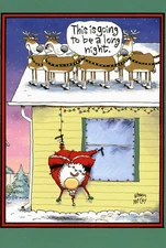 Long Night - Box of 12 Funny Christmas Cards by Nobleworks
