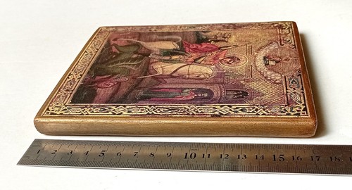 Christian Icon St George the Victorious and Dragon, Handmade, Board, 17.5x14.5cm - Picture 4 of 9