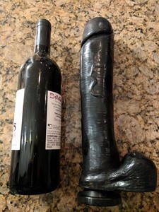 Large dark vibrating dildo