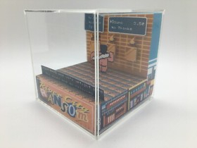 River City Ransom Sauna Customized Text for Gifts! Shadow Box Diorama Cube NES