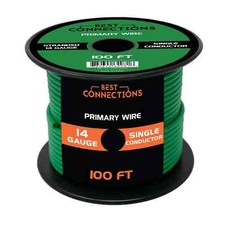14 Gauge Car Audio Primary Wire 100ft  Green   Remote, Power/Ground Electrical