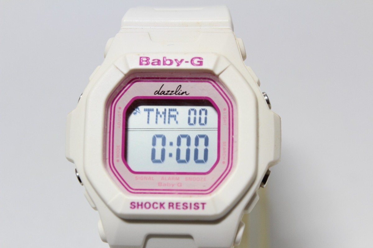 CASIO BG-5600BK pink white square basic Baby-G Watch dazzlin