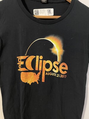 Eclipse August 21 2017 NWT T shirt Women's Size S Black with Orange Graphics