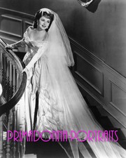 OLIVIA DE HAVILLAND 8X10 Lab Photo 1940s Elegant Bride on Stairs Scene Portrait