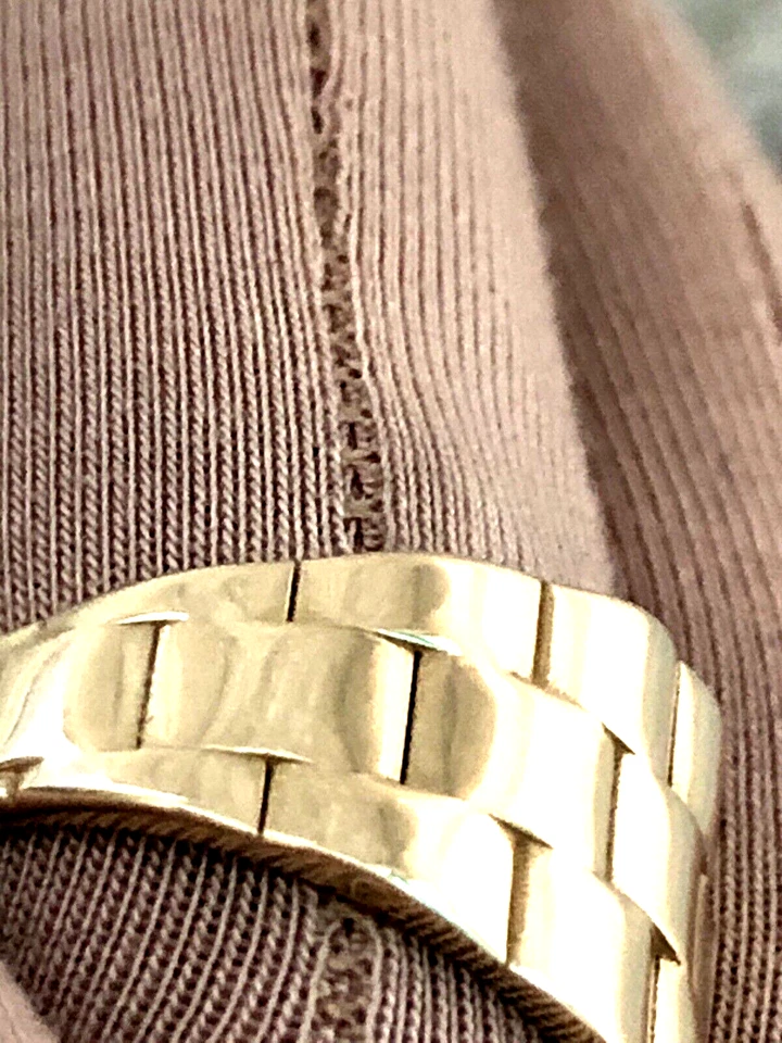 ANILLO ESLABÓN PANTERA PULIDO ORO AMARILLO 14K ETERNA, TALLA 9 (M4382G-24) Foto 4 de 4