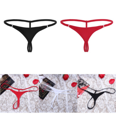 Damen Ouvert String Tanga Micro G-string Elastischer Bund Bikinislip Unterwäsche