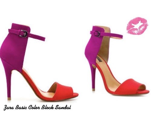Zara Basic Color Block Heels | eBay