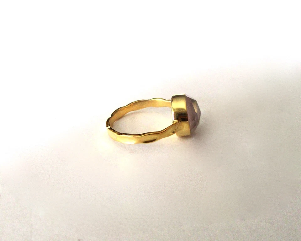 Anillo de calcedonia en montura de Vermeil Foto 4 de 4