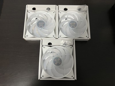PACK OF 3 Cooler Master MasterFan MF120 Halo ARGB - White 120mm Case Fan
