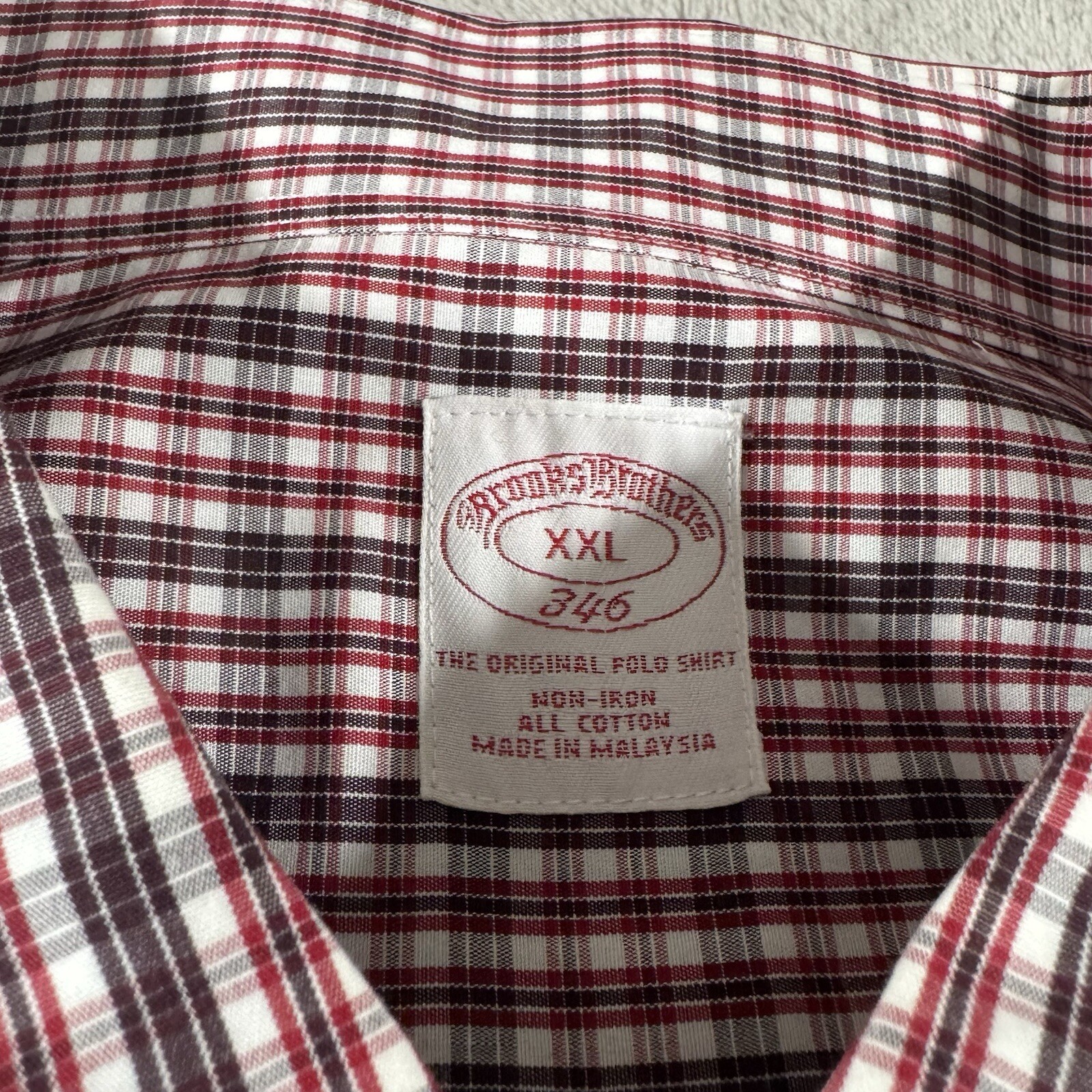 Brooks Brothers 346 Red Plaid Cotton Button Down Long Sleeve Casual Shirt XXL