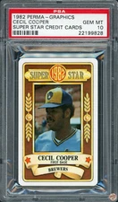 1982 PERMA-GRAPHICS CECIL COOPER ALL-STAR CREDIT CARDS #NA PSA 10 POP 1 (828)