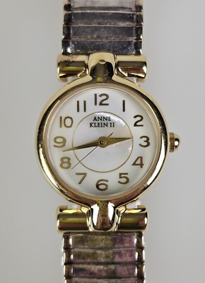 Anne Klein II 10/2893 AL21E Hong Kong Gold Silver Tones Wristwatch Watch Working