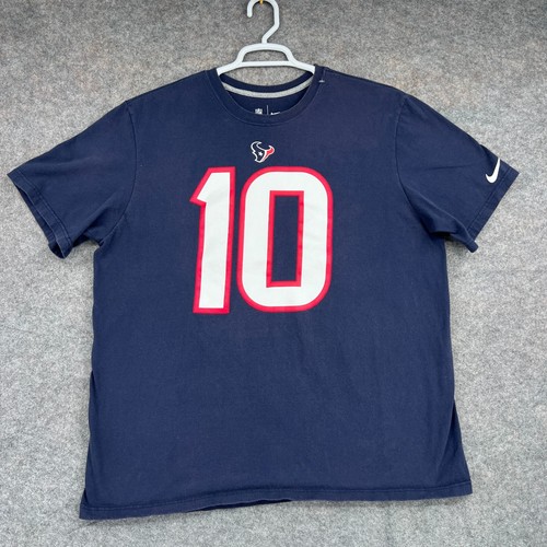 Nike Houston Texans Shirt Mens XXL Blue NFL Football Short Sleeve Hopkins #10 - 第 1/9 張圖片