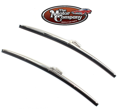 1960 1961 1962 1963 1964 Ford Galaxy 15” Original Style Stainless Wiper Blades - Afbeelding 1 van 2