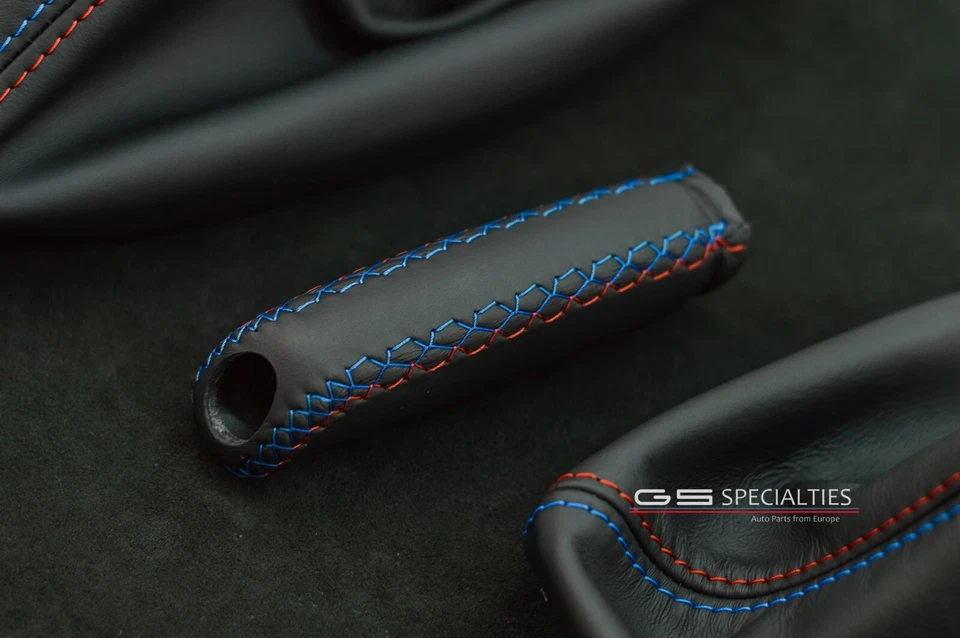 BMW E36 M3 E36 Botas Cuero Polainas Set Mango Freno INDIVIDUAL Mstitch Personalizado Foto 3 de 4