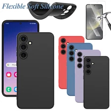 For Samsung Galaxy S24 Ultra Plus Liquid Silicone Case Cover/Screen Protector