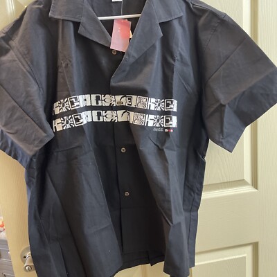 Coca Cola Threads Black Button Up Shirt Men's XL New With Tag