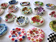 7 large wooden buttons, various patterns, approx. 35mm, Choose Pattern K87