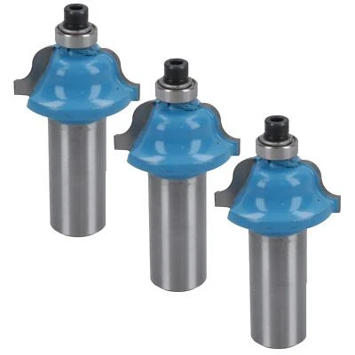 AB TOOLS 3 Pack TCT Roman Ogee Edging Router Bit 25mm D 4mm Radius Cut Tool 1/2" Shank