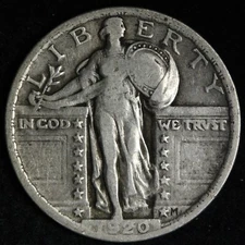 1920 Standing Liberty Silver Quarter XF E323 WSNK