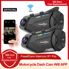 Bluetooth Motorcycle Intercom Helmet Headset Group Speaker Headphone WiFi App