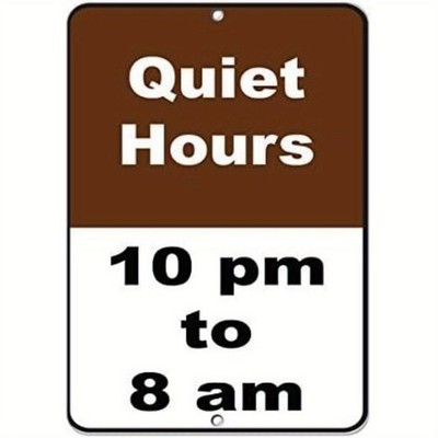 Vincenicy Metal Sign Quiet Time 10AM-8PM 20.32x30.48cm