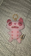 Fuggler Alley Cats Pink Cat Plush Keychain Small 5 inch Wrinkle Mcstinkles