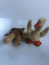 Steiff Duck Goose Standing 1960s Mohair Plush 6" Germany Slo Turtle Melted Shell