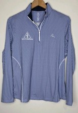RHOBACK Performance 1/4 Zip Pullover Golf Thumb Holes Q-Zip Woman L Texas Blue