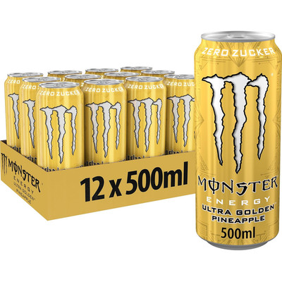 Monster Energy  Ultra Golden Pineapple - Koffeinhaltiger Energy-Drink Mit Frucht
