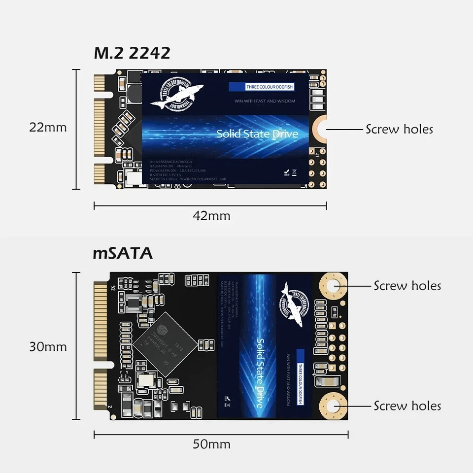 SSD 256GB 512GB 1TB 2TB 4T Msata M.2 2280 2242 2,5 Zoll Interne Festplatte Sata3 - Bild 3 von 4