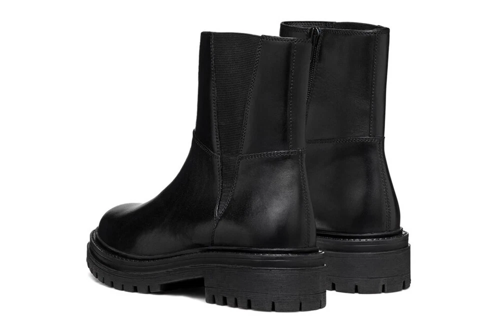 Tronchetti chelsea donna GEOX D46HRC stivaletti casual eleganti in pelle neri 36 - Imagen 3 de 4