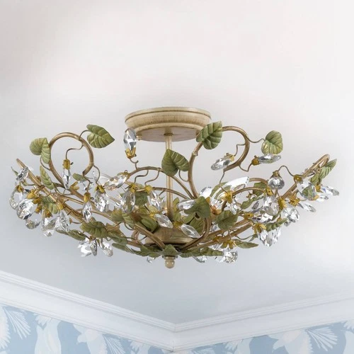 Crystorama Josie 20 1/2" Wide Floral Crystal Ceiling Light - Picture 1 of 8