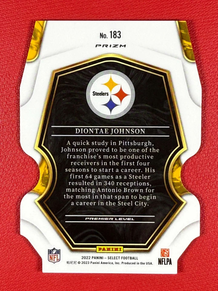 2022 Panini Select - Premier Level Diontae Johnson #183 Silver Prizm Die-Cut - Image 2 of 2