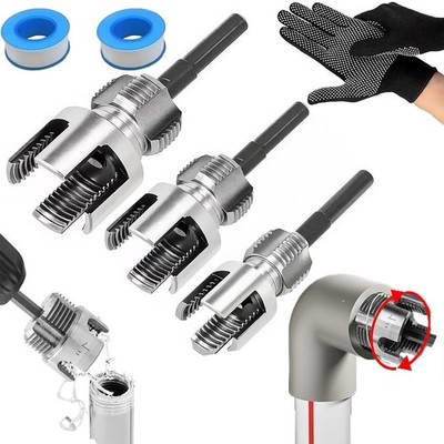 4 in 1 Water Pipe Wrench, 2026 New Pipe Tapping & Threading Tool (1/2''+3/4''+1'')
