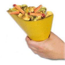Small Fried Cones in Yellow Paper 15.5x18.5 cm 500 pcs - Food Packaging