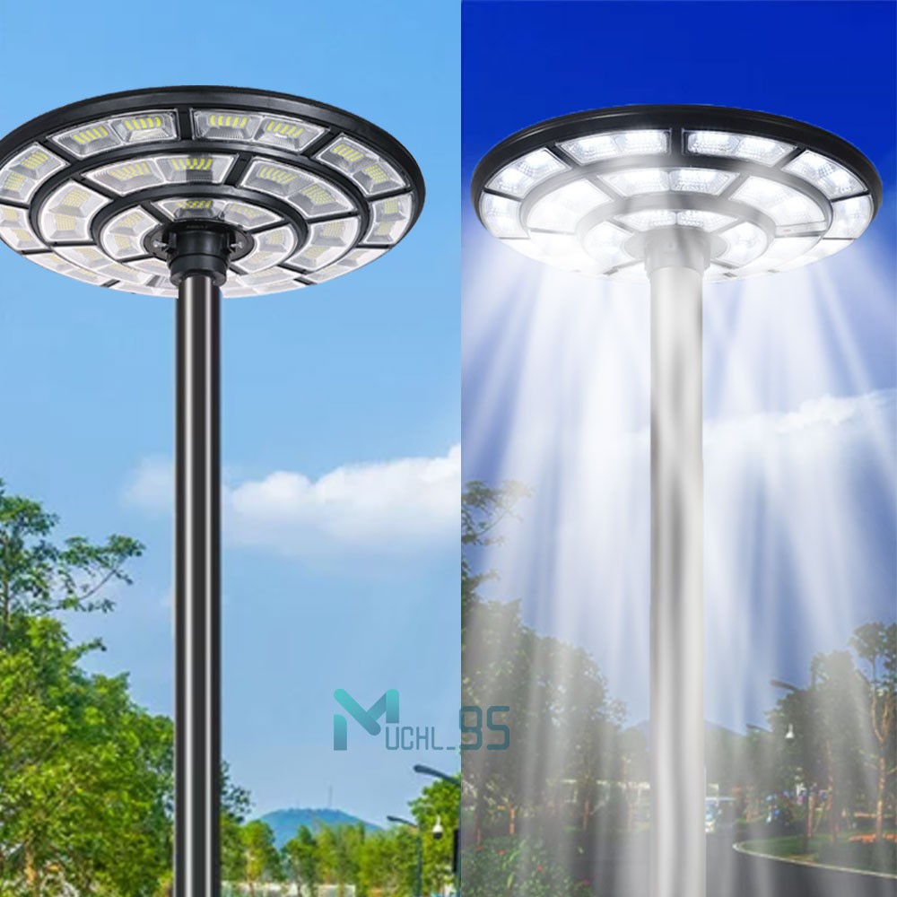 11000W 360° Round Commercial Solar Street Light LED Outdoor Super Bright+Pole