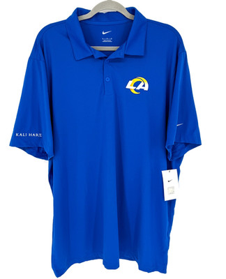 Nike LA Rams X 2024 VIP Tailgate with Kali Hart Blue Golf Polo Mens XL NWT
