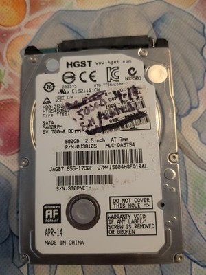 Hitachi HTS545050A7E680 0J30005 500GB 5400RPM 6Gbps 2.5''SATA LaptopHDD HardDrive