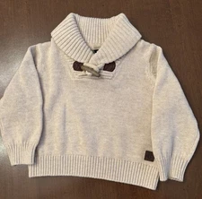 NEW Janie and Jack Pullover Sweater- Tan with Shawl Neck - 3-6 Months